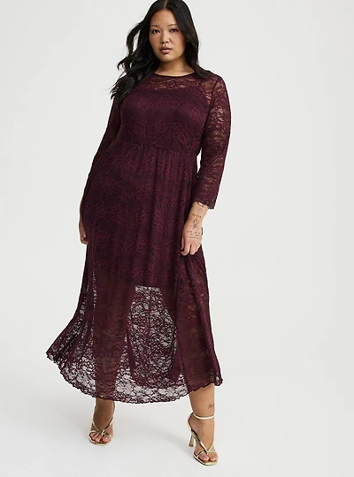 A-Line Lace Maxi Dress