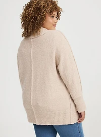 Boucle Open Front Dolman Cardigan Sweater