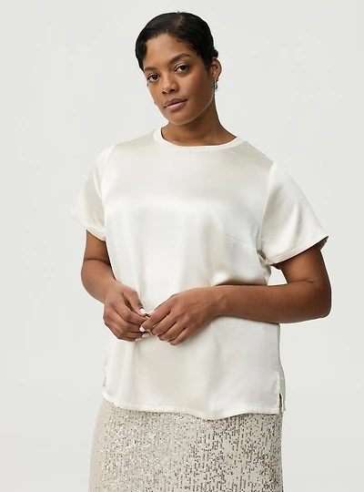 Satin Crew Top