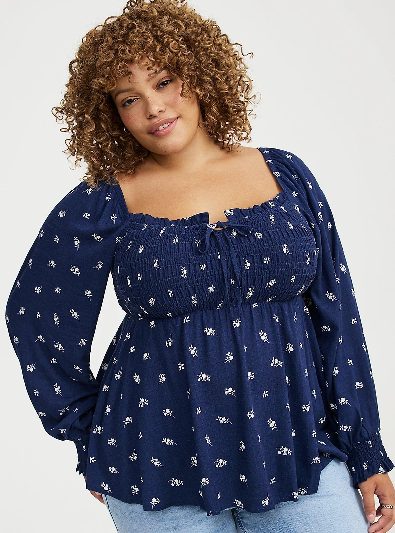Tie Front Babydoll Top