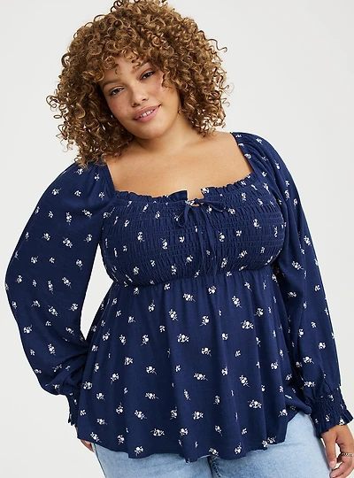 Tie Front Babydoll Top