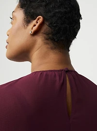 Chiffon Ruffle Hi-Low Blouse