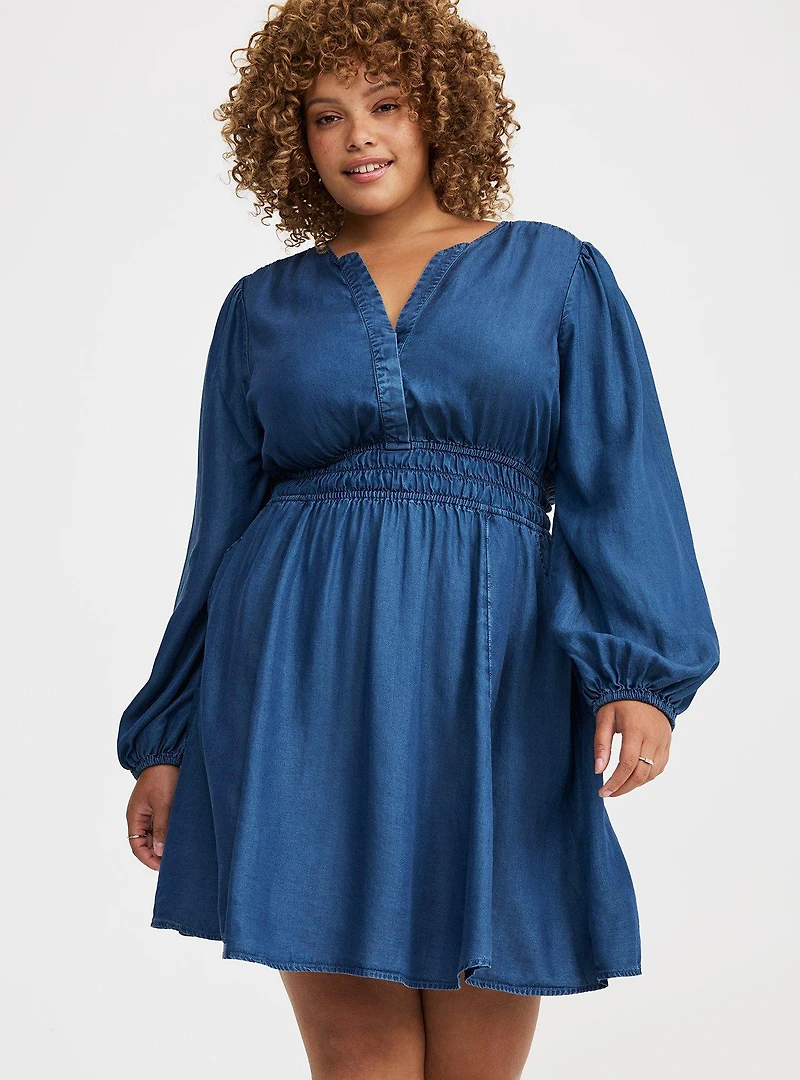 Chambray Mini Dress