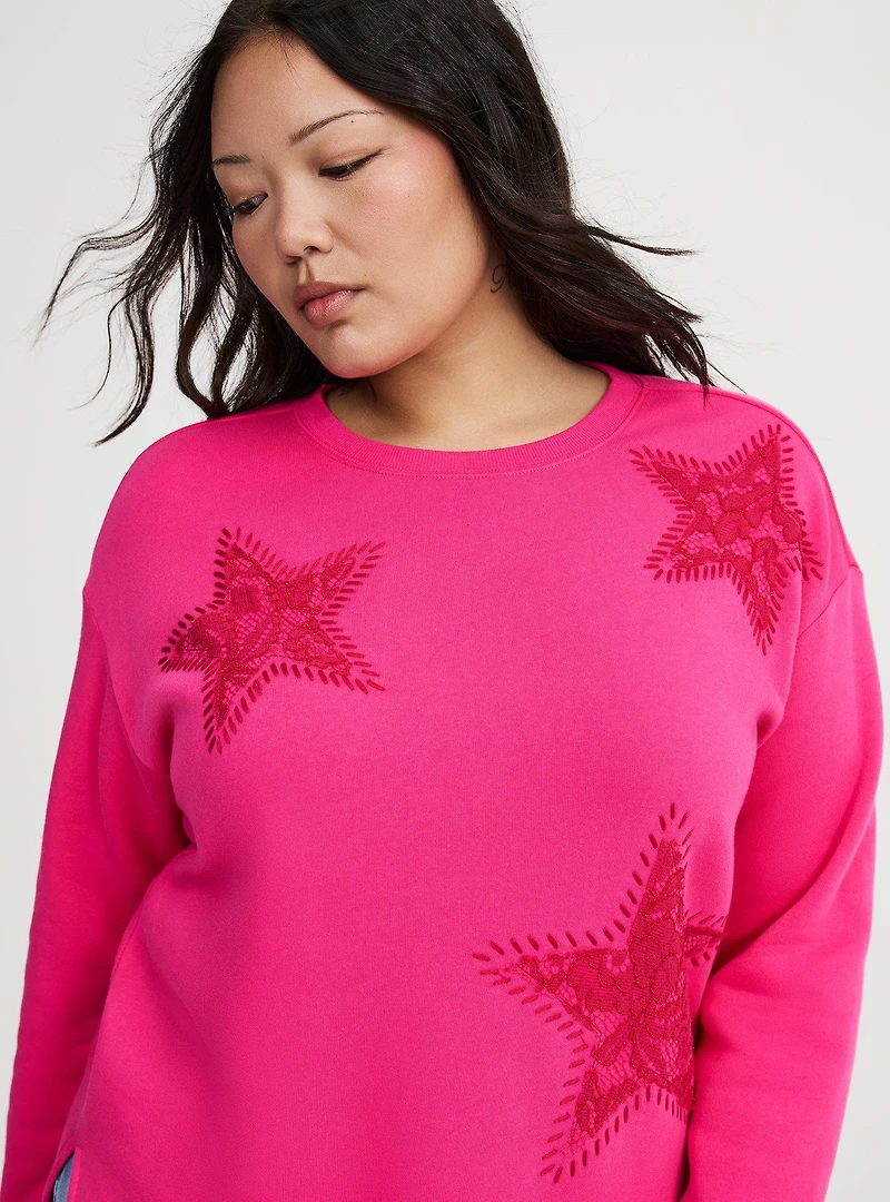Cozy Fleece Step Hem Sweatshirt