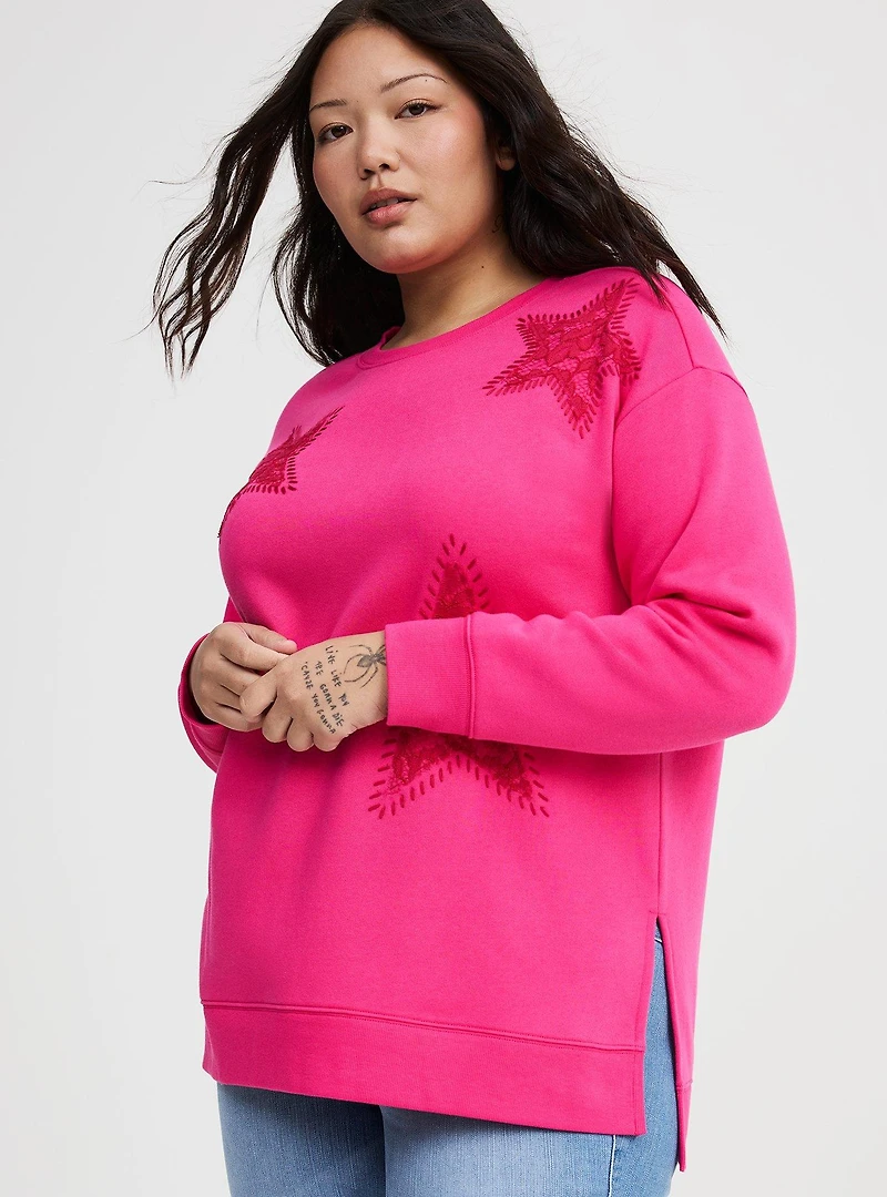 Cozy Fleece Step Hem Sweatshirt