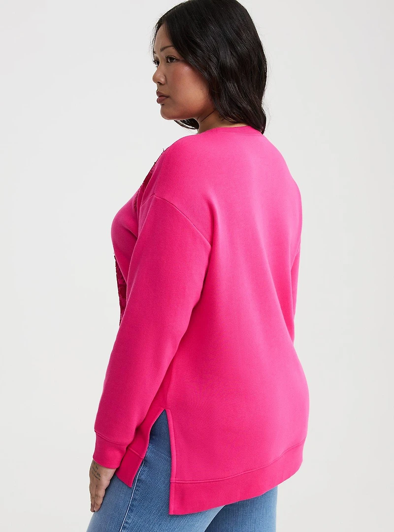 Cozy Fleece Step Hem Sweatshirt