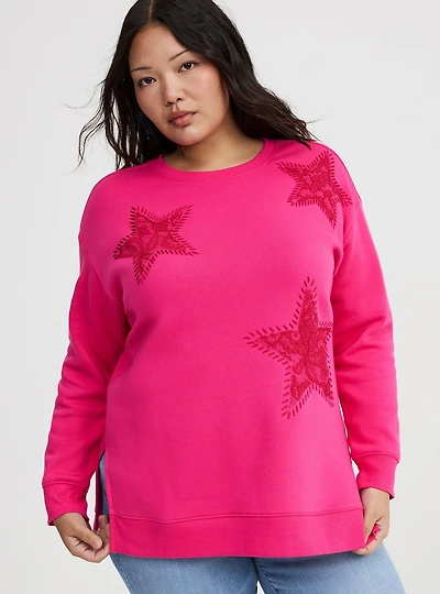Cozy Fleece Step Hem Sweatshirt