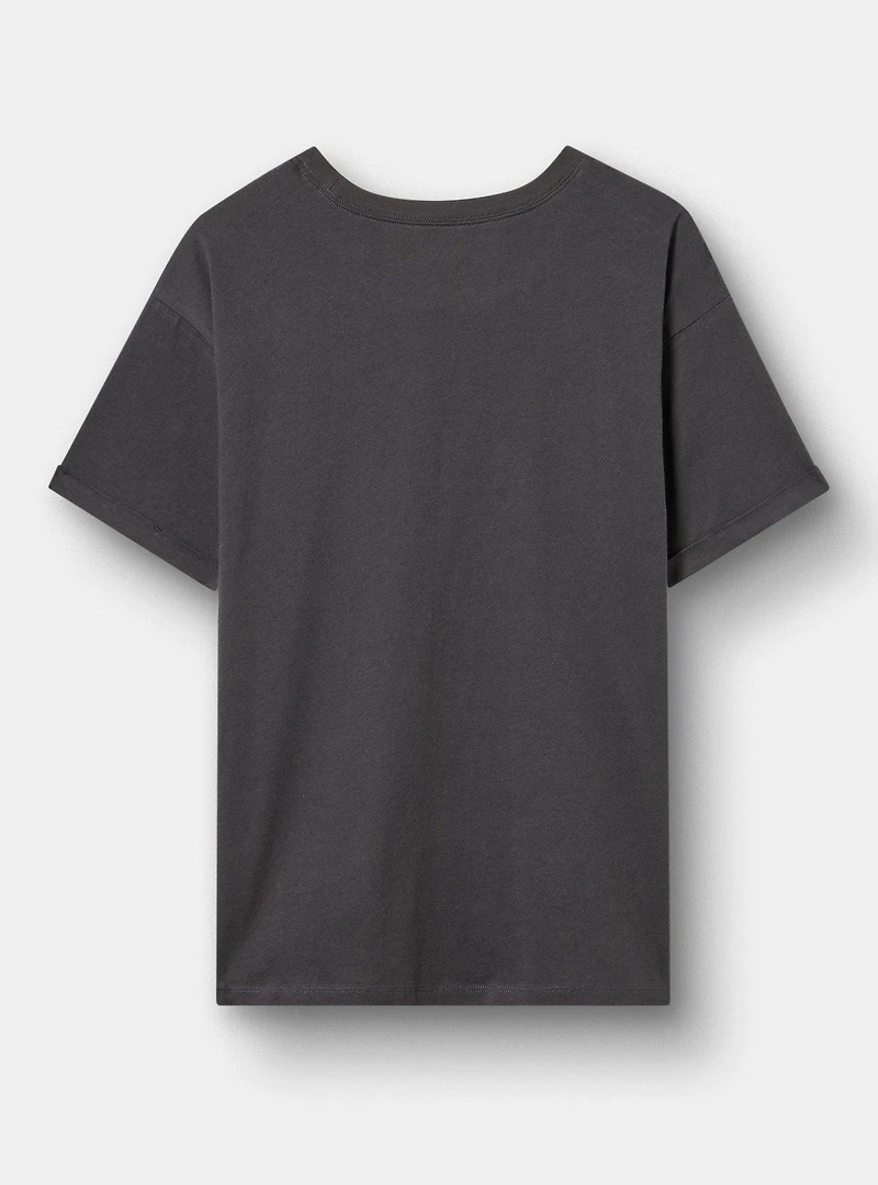Vintage Cotton Destructed Roll Sleeve Tee