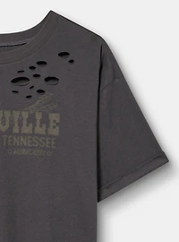 Vintage Cotton Destructed Roll Sleeve Tee