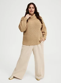 Ribbed Turtleneck Pullover Sweater