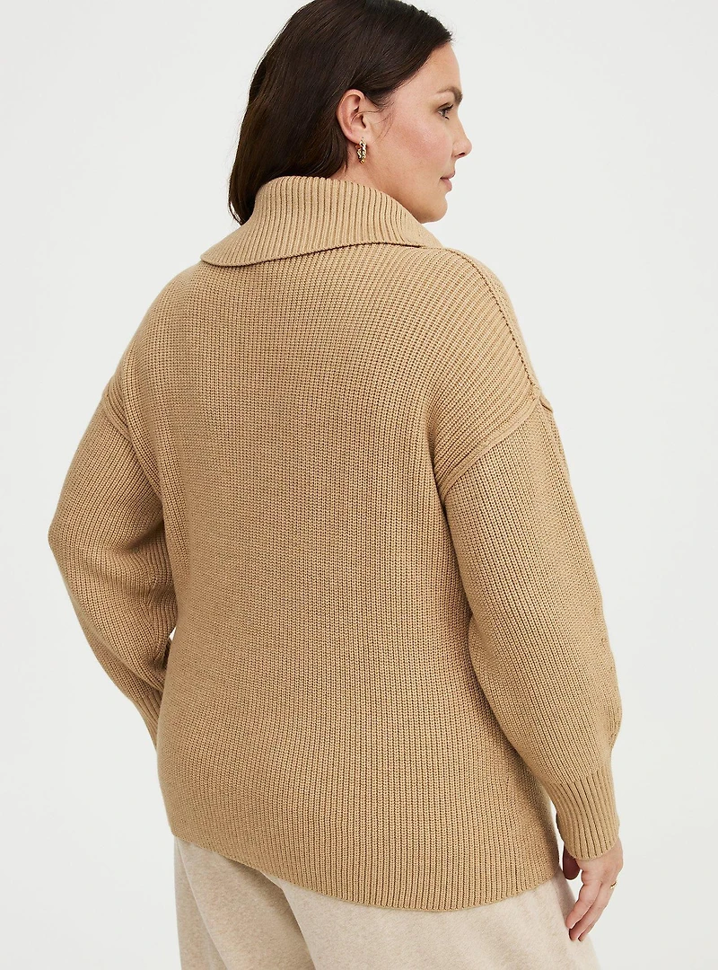 Ribbed Turtleneck Pullover Sweater