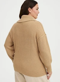Ribbed Turtleneck Pullover Sweater