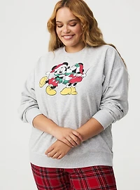Mickey Mouse Christmas Oversized Fleece Sweatshirt