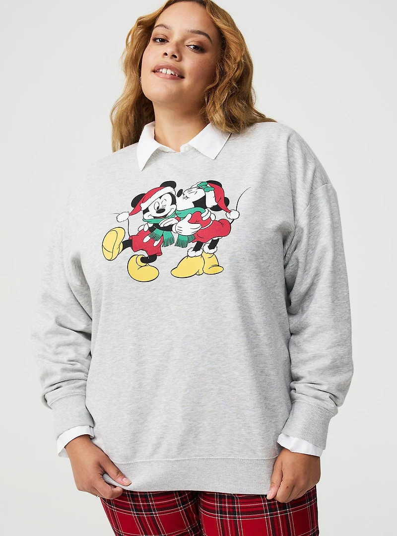 Mickey Mouse Christmas Oversized Fleece Sweatshirt