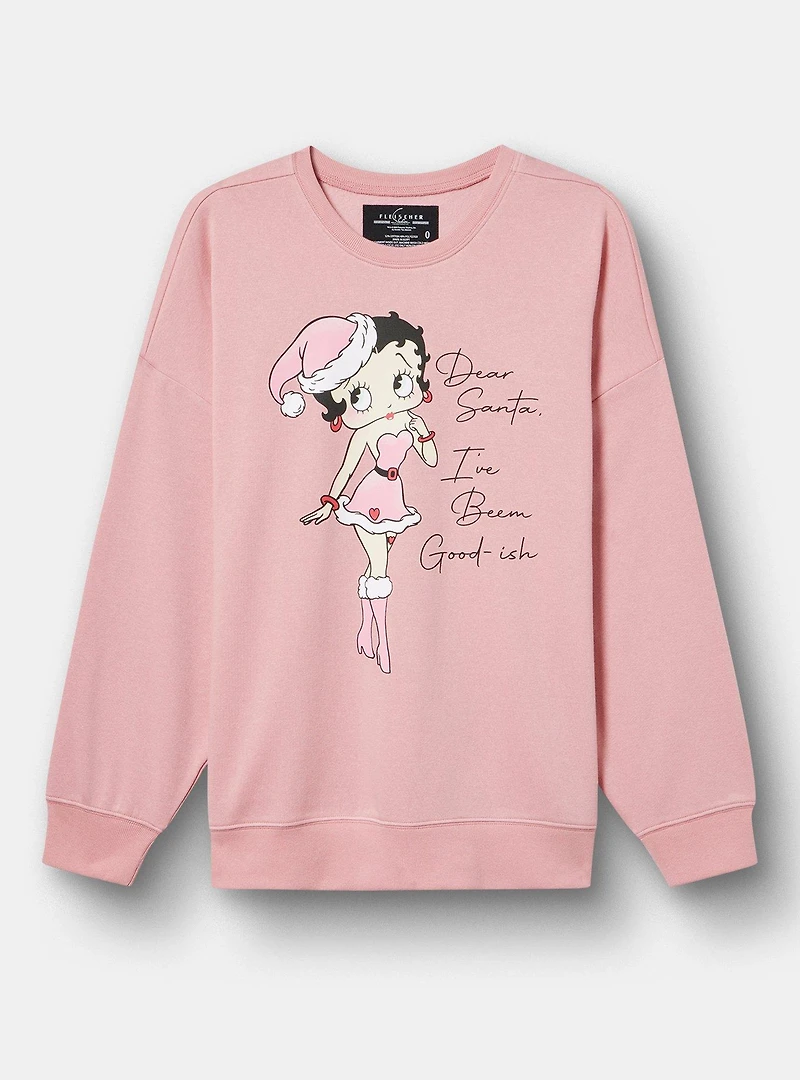 Betty Boop Christmas Oversized Fleece Sweatshirt