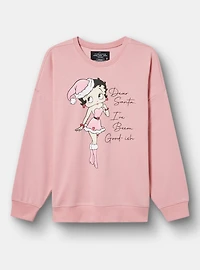 Betty Boop Christmas Oversized Fleece Sweatshirt