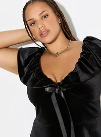 LoveSick Velvet Babydoll Mini Dress