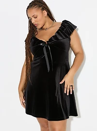 LoveSick Velvet Babydoll Mini Dress