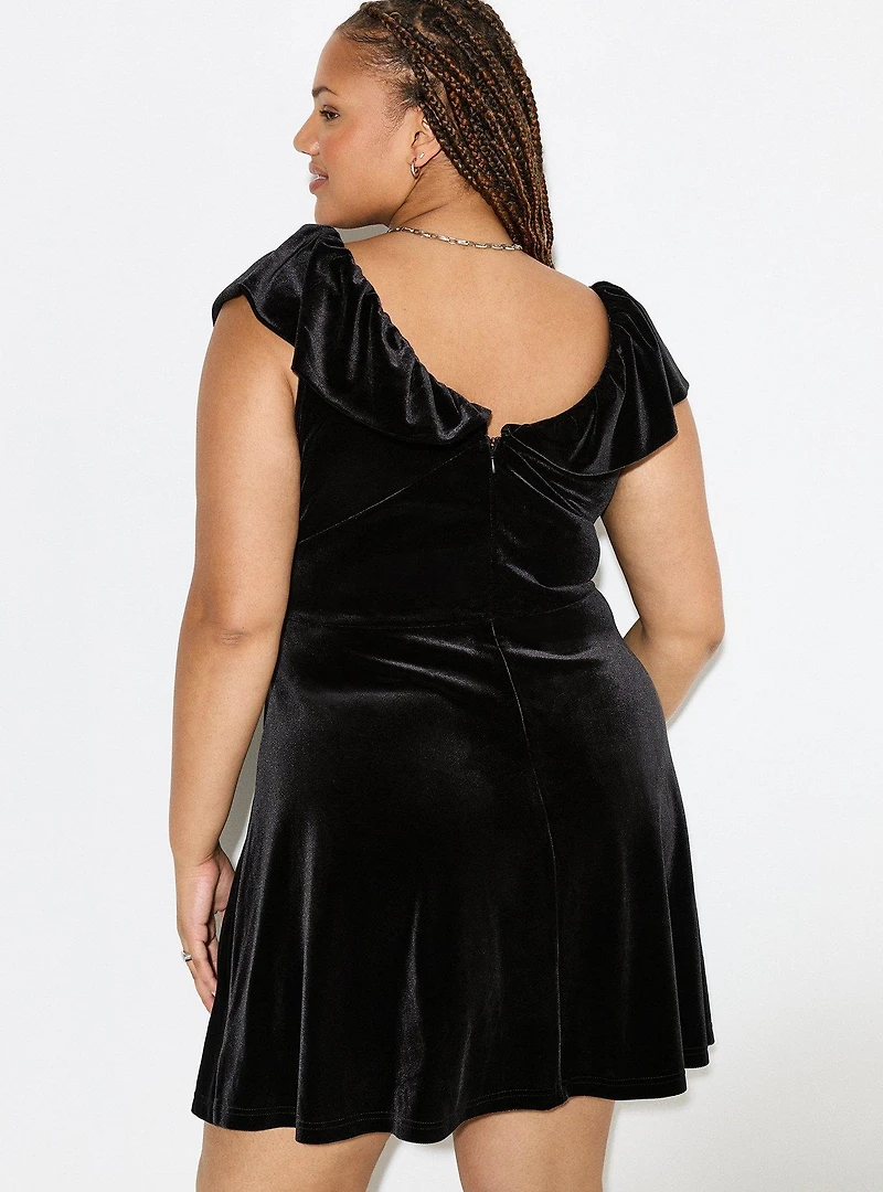 LoveSick Velvet Babydoll Mini Dress