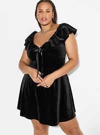 LoveSick Velvet Babydoll Mini Dress