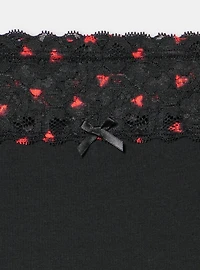 Cotton Mid-Rise Lace Trim Boyshort Panty