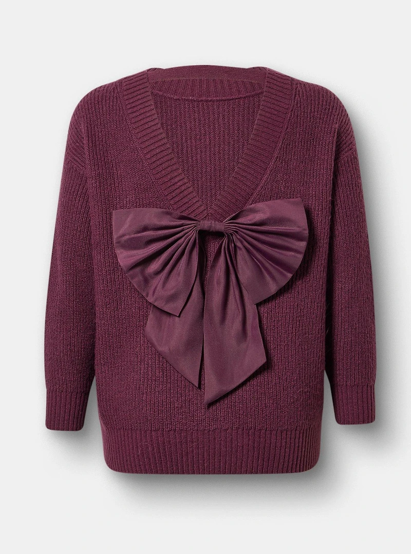 Back Bow Pullover Sweater