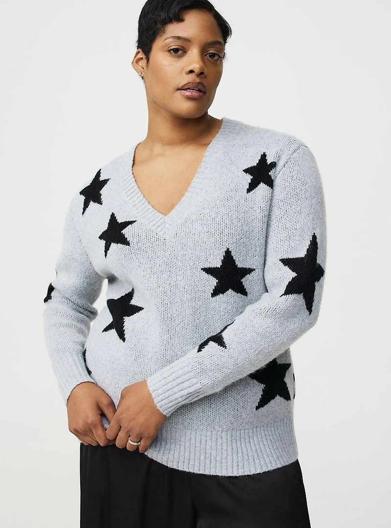 Vegan Cashmere V-Neck Pullover Sweater