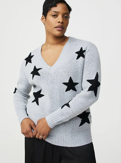 Vegan Cashmere V-Neck Pullover Sweater