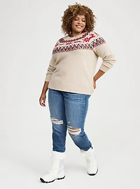 Fair Isle Crew Pullover Sweater