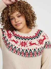 Fair Isle Crew Pullover Sweater