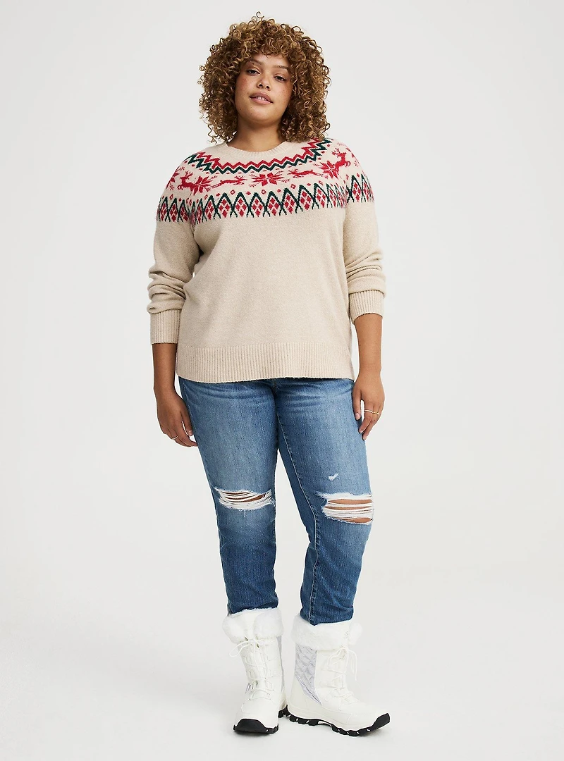 Fair Isle Crew Pullover Sweater