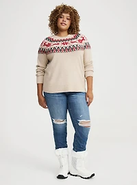 Fair Isle Crew Pullover Sweater