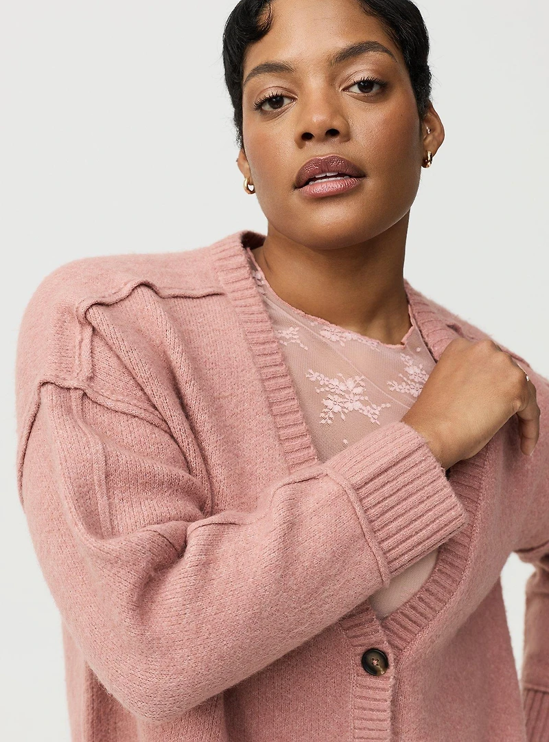 Vegan Cashmere V-Neck Cardigan