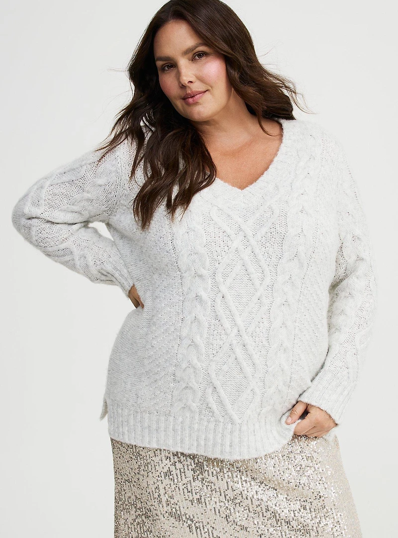 Cable Knit Tunic Sweater