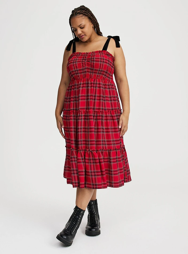 Smocked Tiered Midi Dress