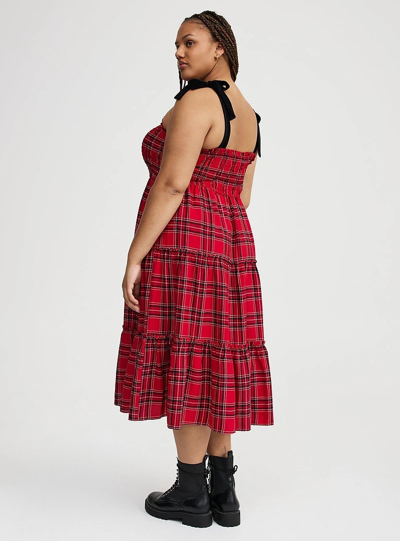Smocked Tiered Midi Dress