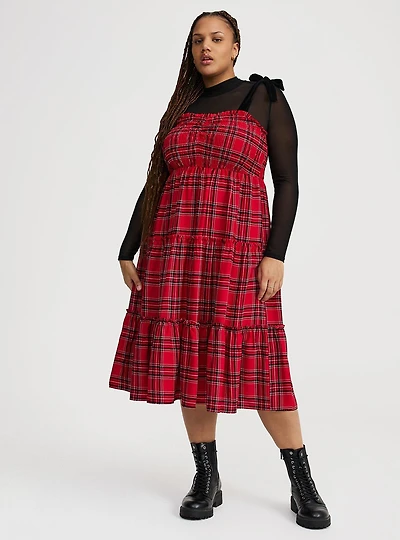 Smocked Tiered Midi Dress
