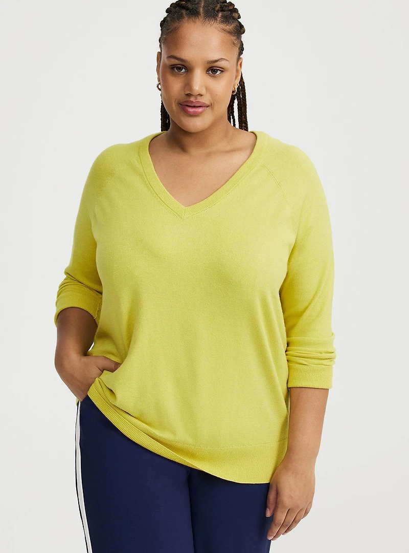 V-Neck Raglan Sweater