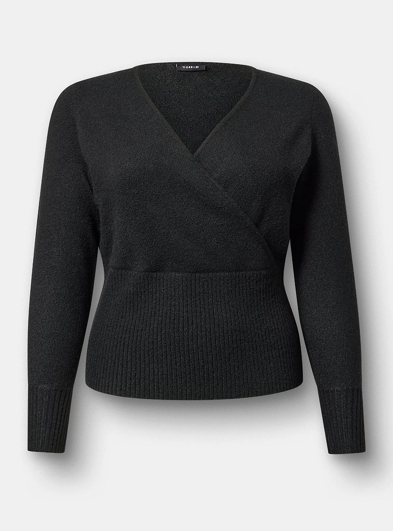 Vegan Cashmere Surplice Sweater
