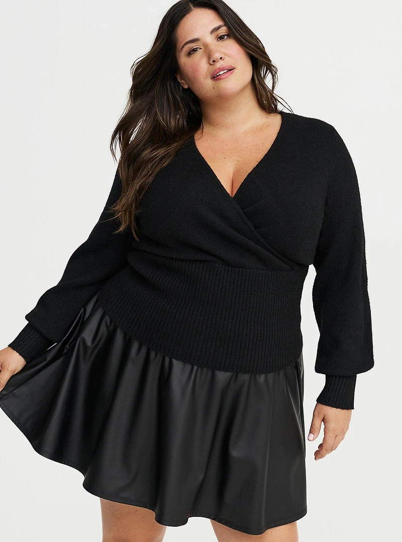 Vegan Cashmere Surplice Sweater