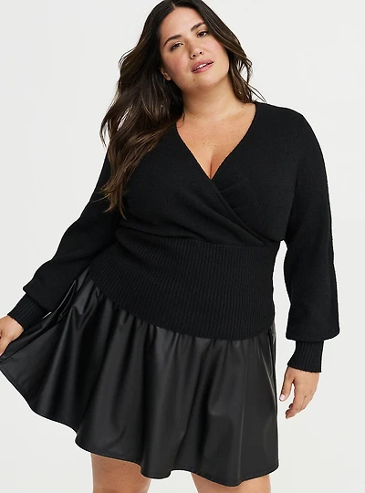 Vegan Cashmere Surplice Sweater