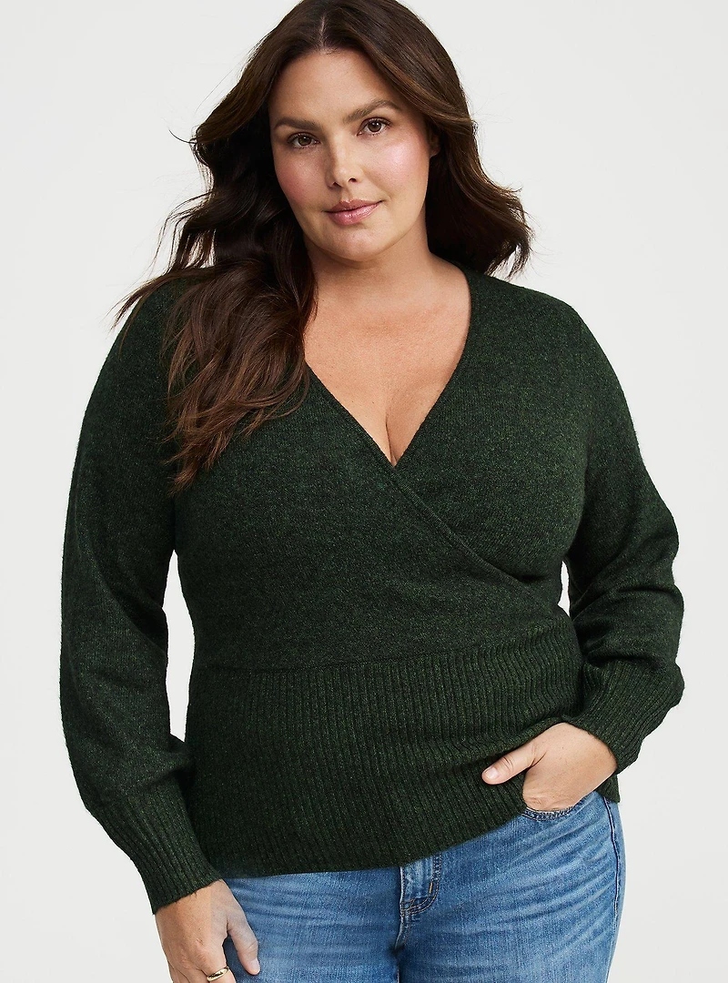 Vegan Cashmere Surplice Sweater