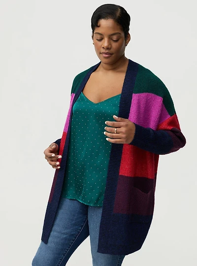 Vegan Cashmere Open-Front Cardigan