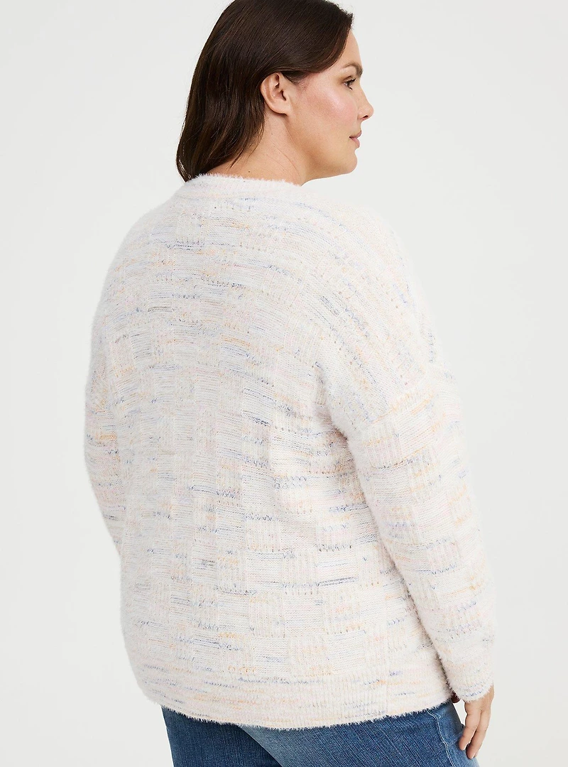 Eyelash V-Neck Cardigan