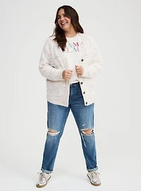 Eyelash V-Neck Cardigan