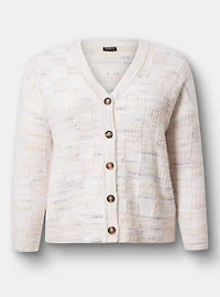 Eyelash V-Neck Cardigan