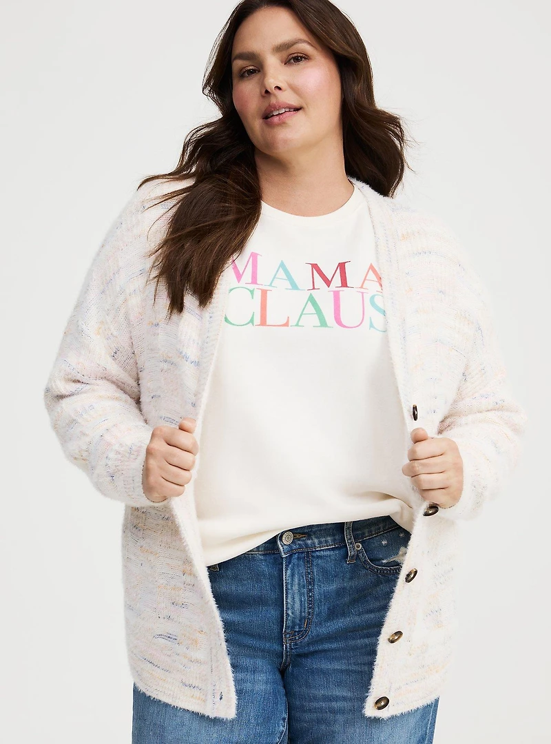 Eyelash V-Neck Cardigan