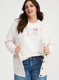 Eyelash V-Neck Cardigan