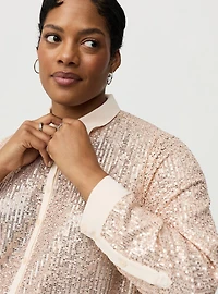 Madison Sequin Button-Up Shirt