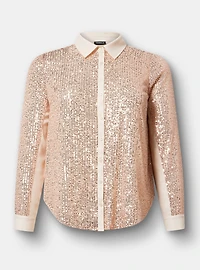 Madison Sequin Button-Up Shirt